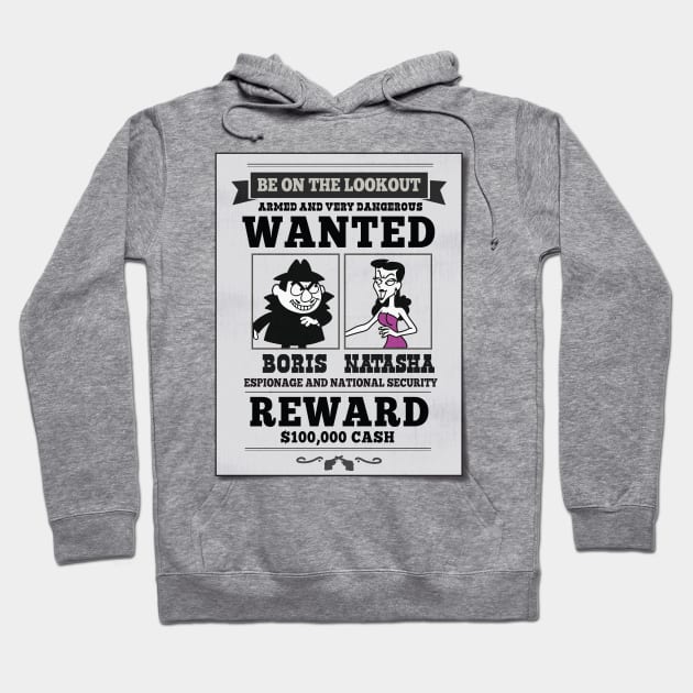 Wanted Boris and Natasha Hoodie by Alema Art